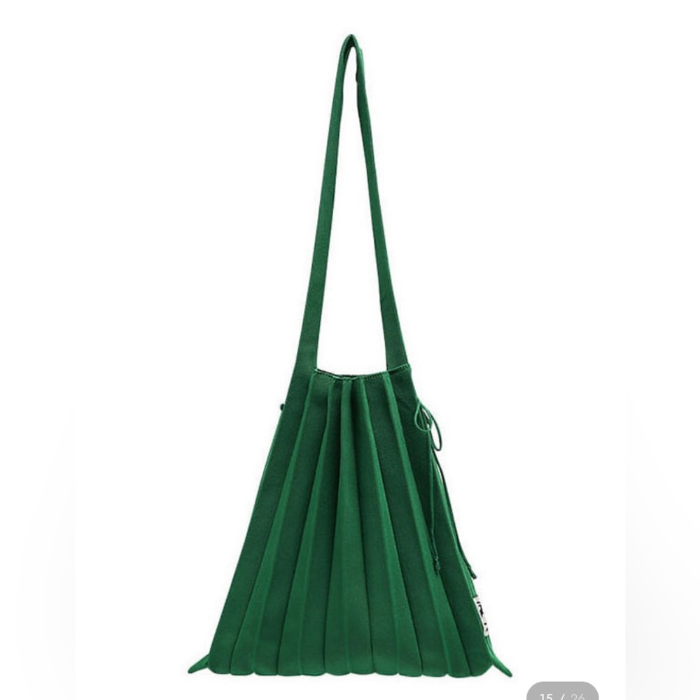 NWT Joseph & Stacey Lucky Pleats Knit Bag in jelly green medium size Korea
